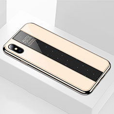 Carcasa Bumper Funda Silicona Espejo M01 para Apple iPhone Xs Oro