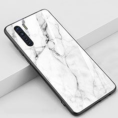 Carcasa Bumper Funda Silicona Espejo M01 para Oppo A91 Blanco