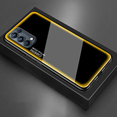 Carcasa Bumper Funda Silicona Espejo M01 para Oppo Reno5 5G Amarillo