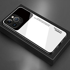 Carcasa Bumper Funda Silicona Espejo M02 para Apple iPhone 14 Pro Max Blanco