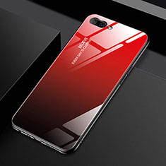 Carcasa Bumper Funda Silicona Espejo M02 para Oppo A12e Rojo