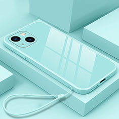 Carcasa Bumper Funda Silicona Espejo M03 para Apple iPhone 14 Azul Cielo