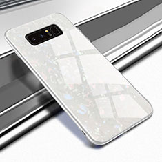Carcasa Bumper Funda Silicona Espejo M04 para Samsung Galaxy Note 8 Blanco