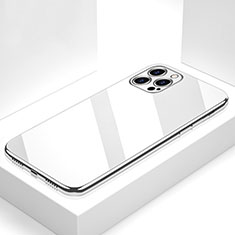 Carcasa Bumper Funda Silicona Espejo M05 para Apple iPhone 14 Pro Max Blanco
