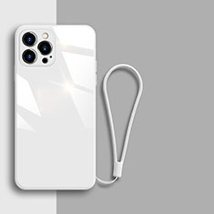 Carcasa Bumper Funda Silicona Espejo M08 para Apple iPhone 13 Pro Blanco