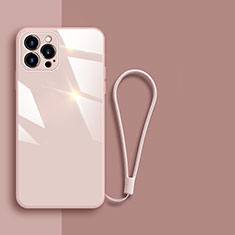 Carcasa Bumper Funda Silicona Espejo M08 para Apple iPhone 14 Pro Oro Rosa
