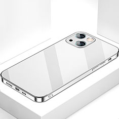 Carcasa Bumper Funda Silicona Espejo M09 para Apple iPhone 13 Mini Plata