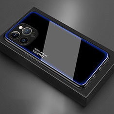 Carcasa Bumper Funda Silicona Espejo para Apple iPhone 14 Pro Max Azul