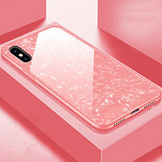 Carcasa Bumper Funda Silicona Espejo para Apple iPhone X Oro Rosa