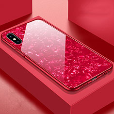 Carcasa Bumper Funda Silicona Espejo para Apple iPhone X Rojo