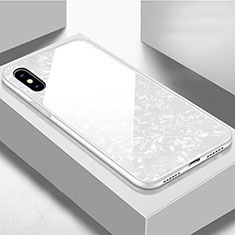 Carcasa Bumper Funda Silicona Espejo para Apple iPhone Xs Blanco