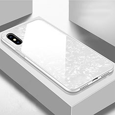 Carcasa Bumper Funda Silicona Espejo para Apple iPhone Xs Max Blanco