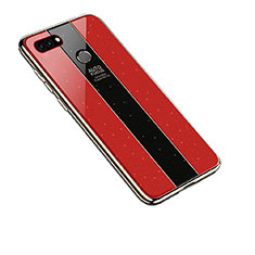Carcasa Bumper Funda Silicona Espejo para Huawei Enjoy 8 Plus Rojo