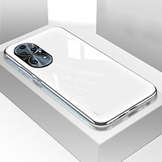 Carcasa Bumper Funda Silicona Espejo para Huawei P50 Pro Blanco