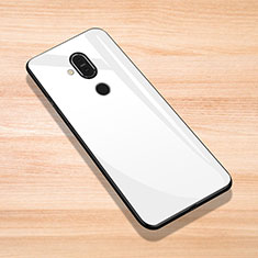 Carcasa Bumper Funda Silicona Espejo para Nokia X7 Blanco