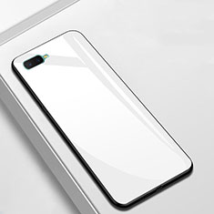 Carcasa Bumper Funda Silicona Espejo para Oppo A7 Blanco