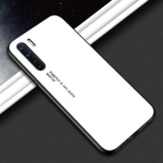 Carcasa Bumper Funda Silicona Espejo para Oppo A91 Blanco