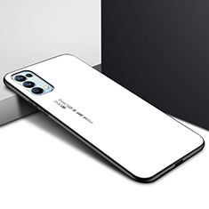 Carcasa Bumper Funda Silicona Espejo para Oppo Find X3 Lite 5G Blanco