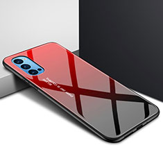 Carcasa Bumper Funda Silicona Espejo para Oppo Reno4 Pro 5G Rojo