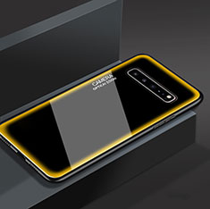 Carcasa Bumper Funda Silicona Espejo para Samsung Galaxy S10 5G SM-G977B Amarillo