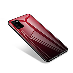 Carcasa Bumper Funda Silicona Espejo para Samsung Galaxy S20 FE 4G Rojo y Negro