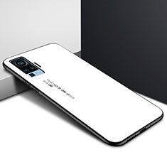 Carcasa Bumper Funda Silicona Espejo para Vivo X50 Pro 5G Blanco