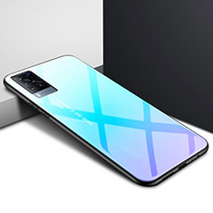 Carcasa Bumper Funda Silicona Espejo para Vivo X60 5G Azul Cielo