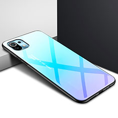 Carcasa Bumper Funda Silicona Espejo para Xiaomi Mi 11 Lite 5G Azul Cielo