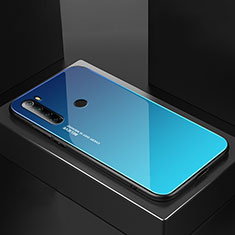 Carcasa Bumper Funda Silicona Espejo para Xiaomi Redmi Note 8 (2021) Azul Cielo