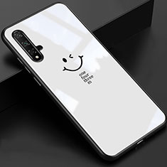 Carcasa Bumper Funda Silicona Espejo T01 para Huawei Nova 5T Blanco