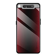 Carcasa Bumper Funda Silicona Espejo T01 para Samsung Galaxy A80 Rojo