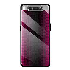 Carcasa Bumper Funda Silicona Espejo T01 para Samsung Galaxy A80 Rosa Roja