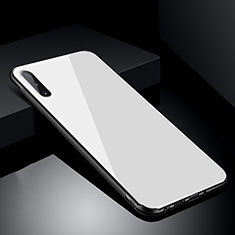 Carcasa Bumper Funda Silicona Espejo T04 para Samsung Galaxy A90 5G Blanco