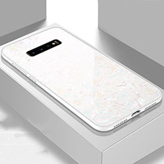 Carcasa Bumper Funda Silicona Espejo U01 para Samsung Galaxy S10 5G Blanco