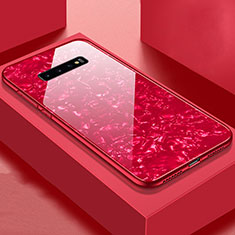 Carcasa Bumper Funda Silicona Espejo U01 para Samsung Galaxy S10 Rojo