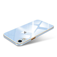 Carcasa Bumper Funda Silicona Lujo Transparente Espejo para Apple iPhone XR Azul Cielo
