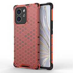 Carcasa Bumper Funda Silicona Transparente 360 Grados AM1 para Huawei Honor 80 SE 5G Rojo