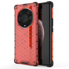 Carcasa Bumper Funda Silicona Transparente 360 Grados AM1 para Huawei Honor Magic3 Pro+ Plus 5G Rojo
