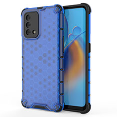 Carcasa Bumper Funda Silicona Transparente 360 Grados AM1 para Oppo A74 4G Azul