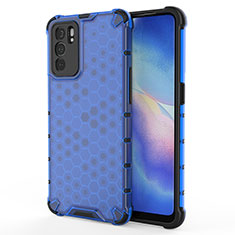 Carcasa Bumper Funda Silicona Transparente 360 Grados AM1 para Oppo Reno6 5G Azul