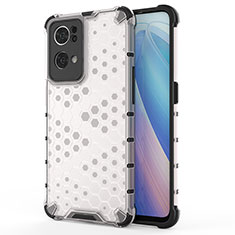 Carcasa Bumper Funda Silicona Transparente 360 Grados AM1 para Oppo Reno7 Pro 5G Blanco