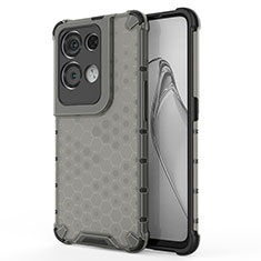 Carcasa Bumper Funda Silicona Transparente 360 Grados AM1 para Oppo Reno8 Pro+ Plus 5G Negro