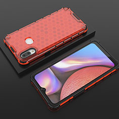 Carcasa Bumper Funda Silicona Transparente 360 Grados AM1 para Samsung Galaxy A10s Rojo