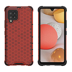 Carcasa Bumper Funda Silicona Transparente 360 Grados AM1 para Samsung Galaxy A42 5G Rojo