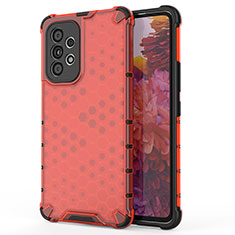 Carcasa Bumper Funda Silicona Transparente 360 Grados AM1 para Samsung Galaxy A53 5G Rojo