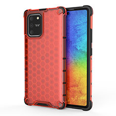 Carcasa Bumper Funda Silicona Transparente 360 Grados AM1 para Samsung Galaxy A91 Rojo