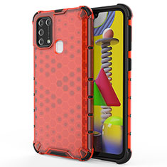 Carcasa Bumper Funda Silicona Transparente 360 Grados AM1 para Samsung Galaxy M31 Prime Edition Rojo