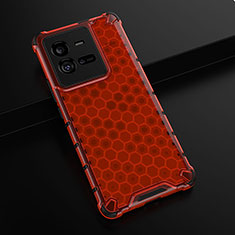 Carcasa Bumper Funda Silicona Transparente 360 Grados AM1 para Vivo iQOO 10 Pro 5G Rojo