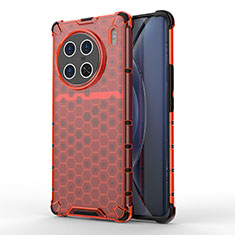 Carcasa Bumper Funda Silicona Transparente 360 Grados AM1 para Vivo X90 Pro+ Plus 5G Rojo