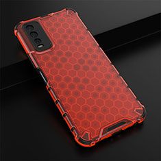 Carcasa Bumper Funda Silicona Transparente 360 Grados AM1 para Vivo Y20 Rojo